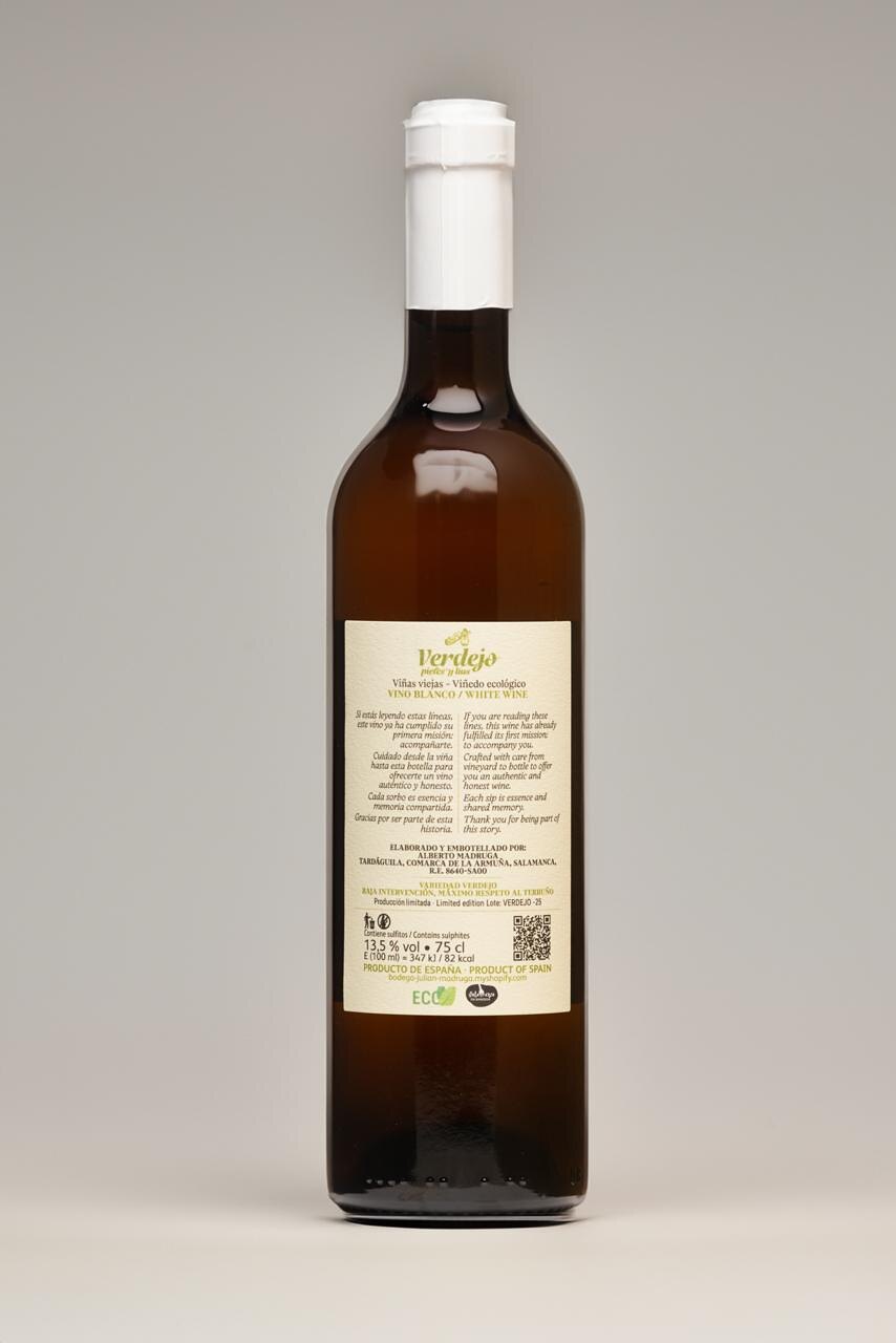 Contraetiqueta de Verdejo Barrica Vieja · Bodega Julián Madruga