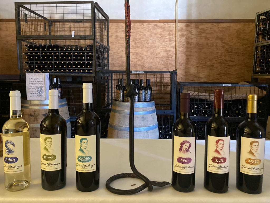 Vinos de Julián Madruga en la bodega de Tardáguila